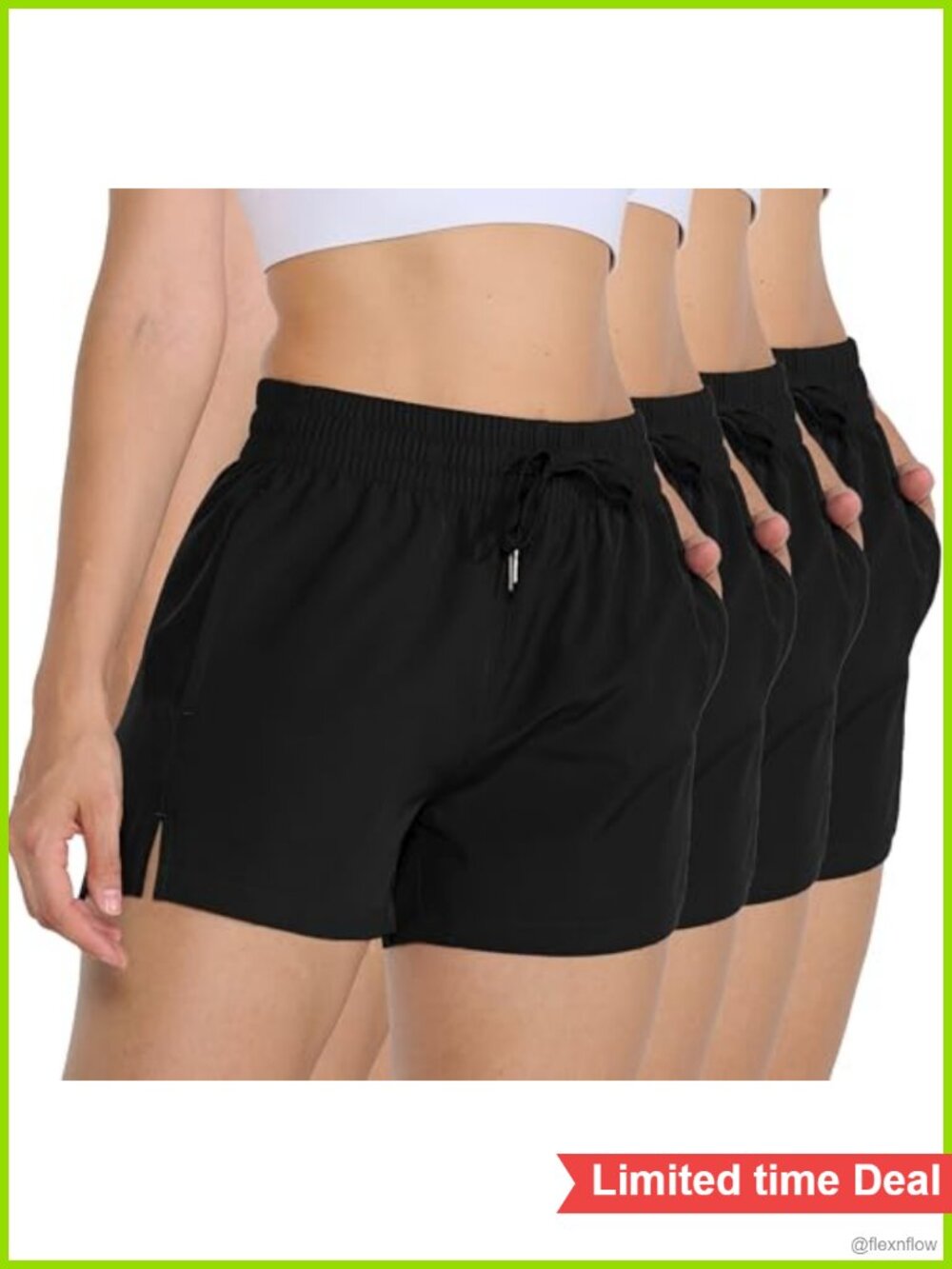 4 Pack Women's Athletic Running Shorts 3" Quick Dry Lightweight with Pockets
